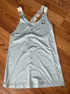 Nike Pale Gray Performance Tank with Camo Straps, XS